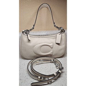 Coach Ergo Shoulder Bag Chalk Leather C Logo Crossbody Strap Included